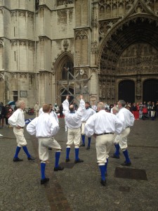 Recent fieldwork: In De Kring from Dunkerque dance in front of the Antwerp Cathedral. March 2015